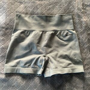Bo+Tee Womens Seamless High Waisted Workout Shorts Sage Green Size Medium‎
